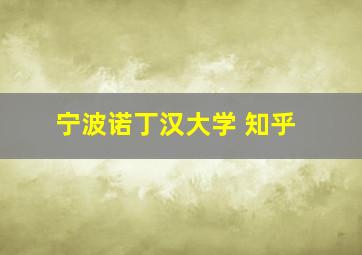 宁波诺丁汉大学 知乎